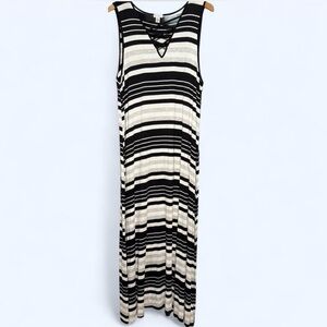 Striped Criss-Cross Maxi Dress — NWT (XXL)
